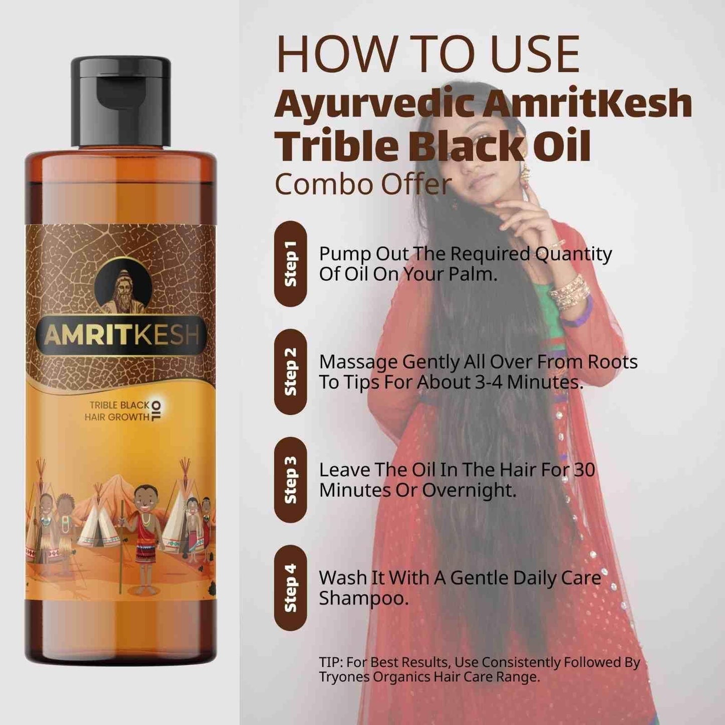 Amritkesh Tribal Black Hair Growth Oil 100ml (Pack of 2)